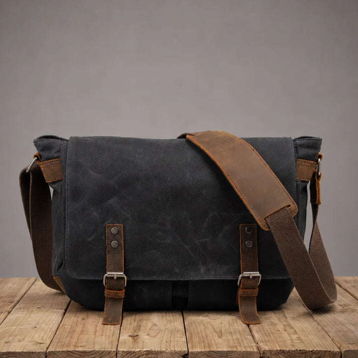 Halifax Canvas Messenger Bag - Color:Black