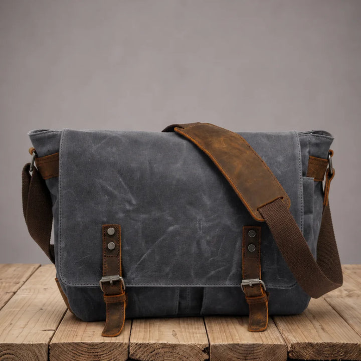 Halifax Canvas Messenger Bag - Color:Gray