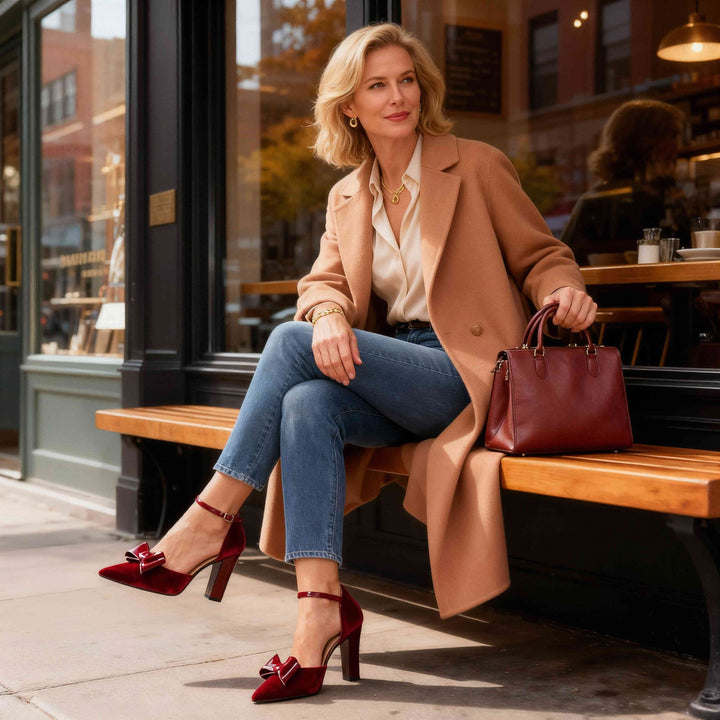 Katherine Velvet Bow Heels