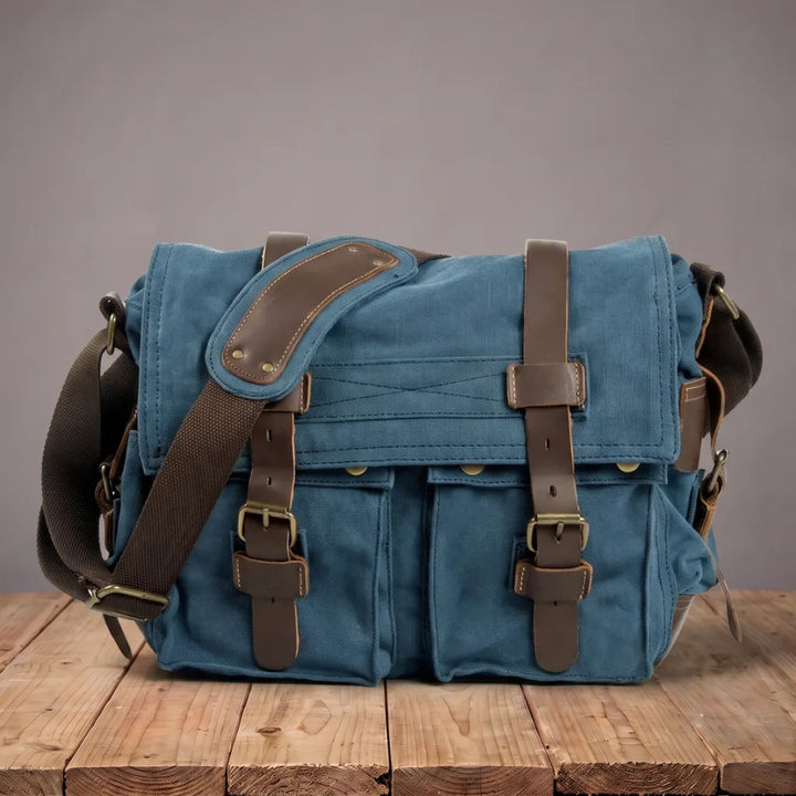 Middleton Canvas Messenger Bag - Color:Blue