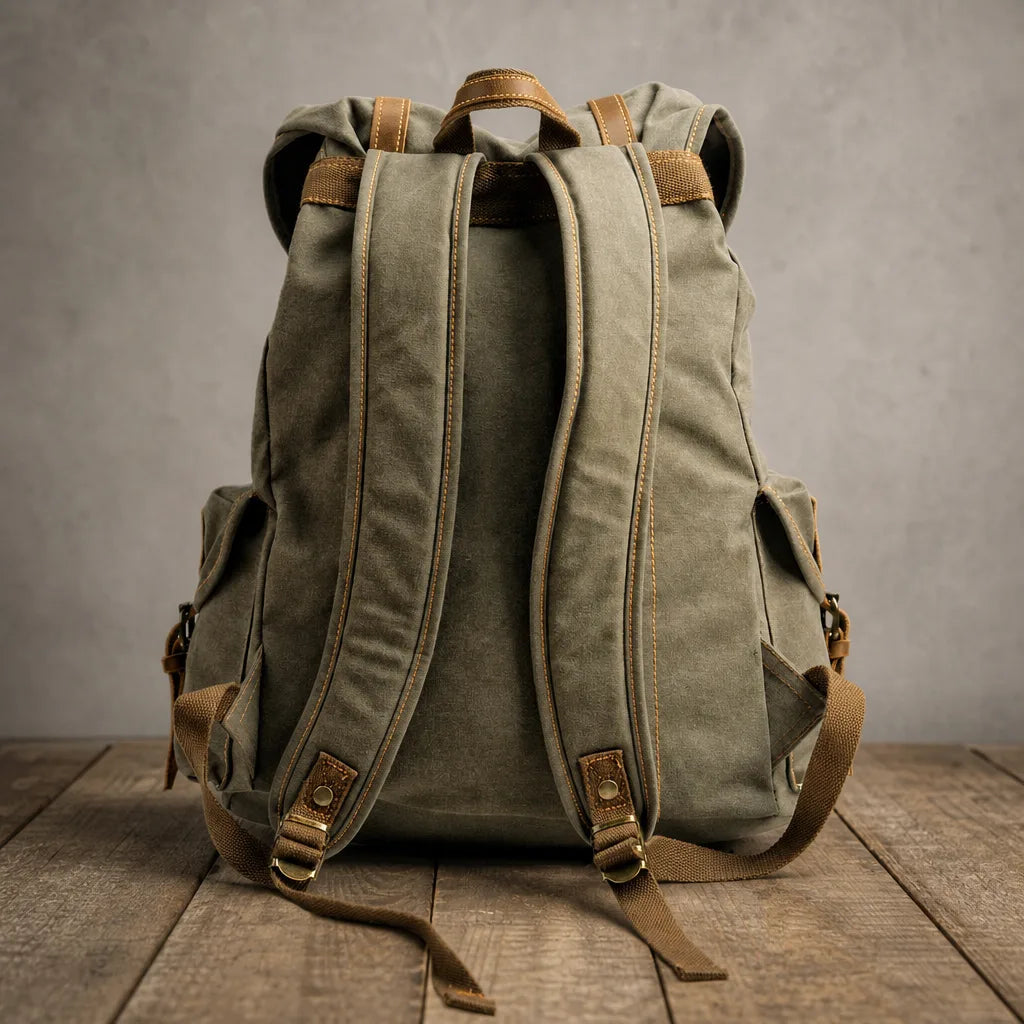 Men's Gray Nora Large Canvas Backpack