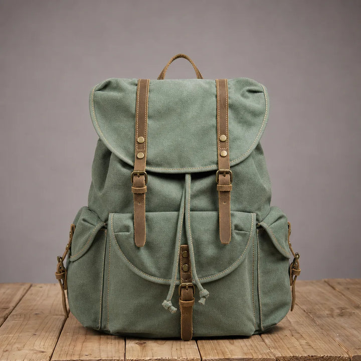 Nora Large Canvas Backpack - Color:Green