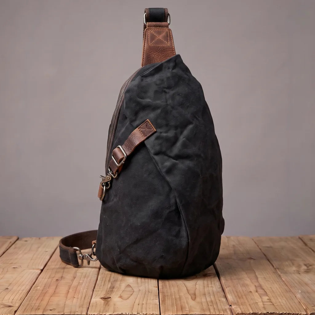 Paxton Canvas Sling Backpack - Color:Black