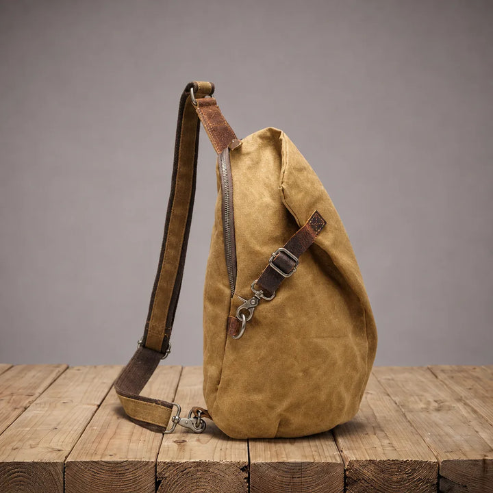 Men's Beige Paxton Canvas Sling Backpack