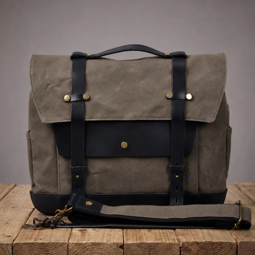 Underwood Canvas Motorcycle Bag - Color:Army green