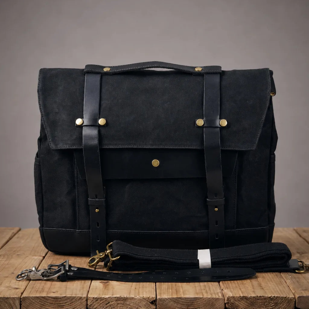 Underwood Canvas Motorcycle Bag - Color:Black